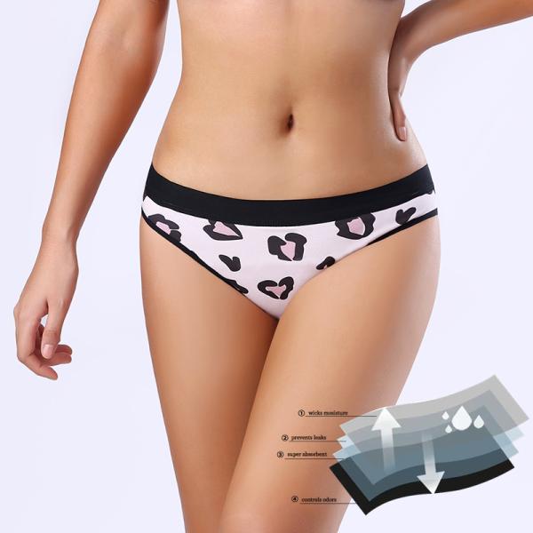 Leak Proof Period Proof Underwear For Teenage Undies Cotton Leopard Print Style