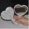 Buy cheap Rhinestone Heart Travel Portable Vanity Mirror Makeup Light Up For Makeup from wholesalers