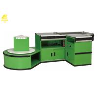 Buy cheap Electric Hypermarket Supermarket Checkout Counter With Package Table Green Color product