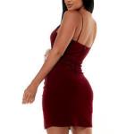 Fashion Wholesale Ladies Sling Dress Elegant Customized Women V Neck Split Hem