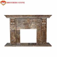 Buy cheap Luxury Polished White Natural Stone Fireplaces , Limestone Fireplace Surround product