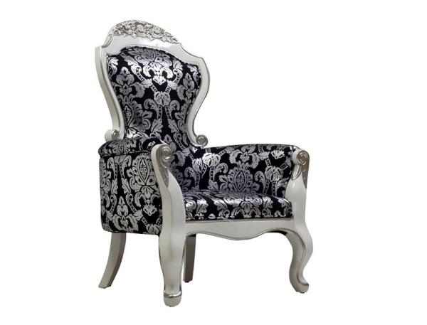 Buy cheap Fabric Fiberglass Hotel Lobby Sofa Chair Vintage Antique Silver King Throne Chair 75kg from wholesalers