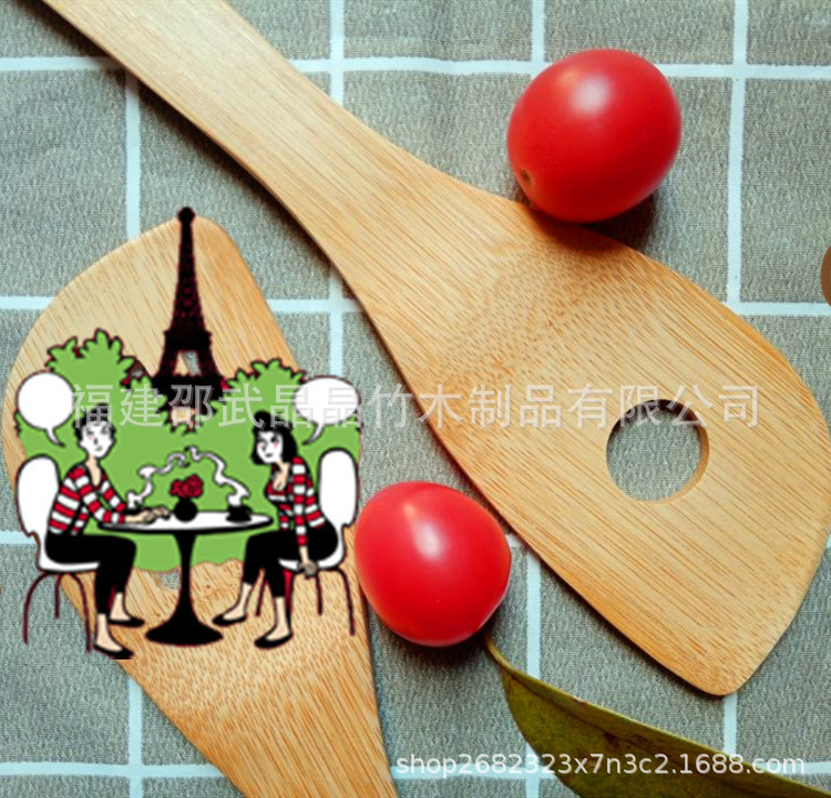 Bamboo heart shaped salad spoon wooden serving spoon