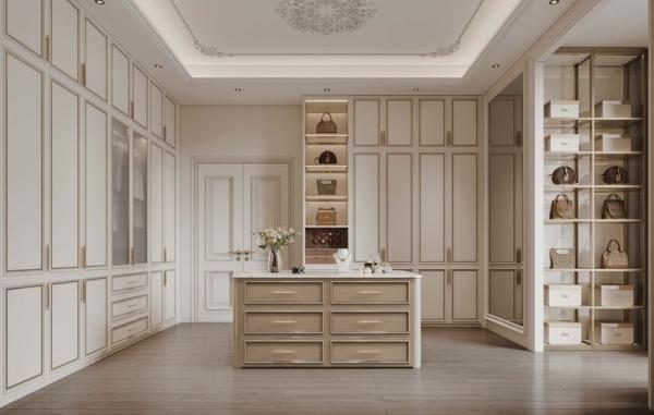 Buy cheap Durable Elegantly Crafted Custom Walk In Closet With Refined Gold Detailing from wholesalers
