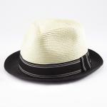 Outdoor Vacation Mens Black Straw Fedora Hat Womens Summer 54cm 58cm