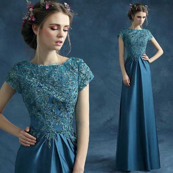 Buy cheap Dark Blue Green Elegant Evening Dresses TSJY048 from wholesalers
