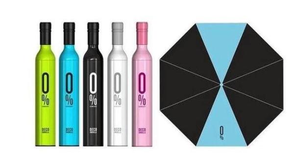 Buy cheap 3 Section Folding Deco Umbrella Wine Bottle 21 Inch Strong Steel Shaft / Ribs from wholesalers
