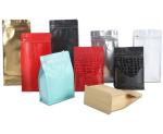 Colorful Flat bottom aluminum foil k bags with air valve for coffee bean
