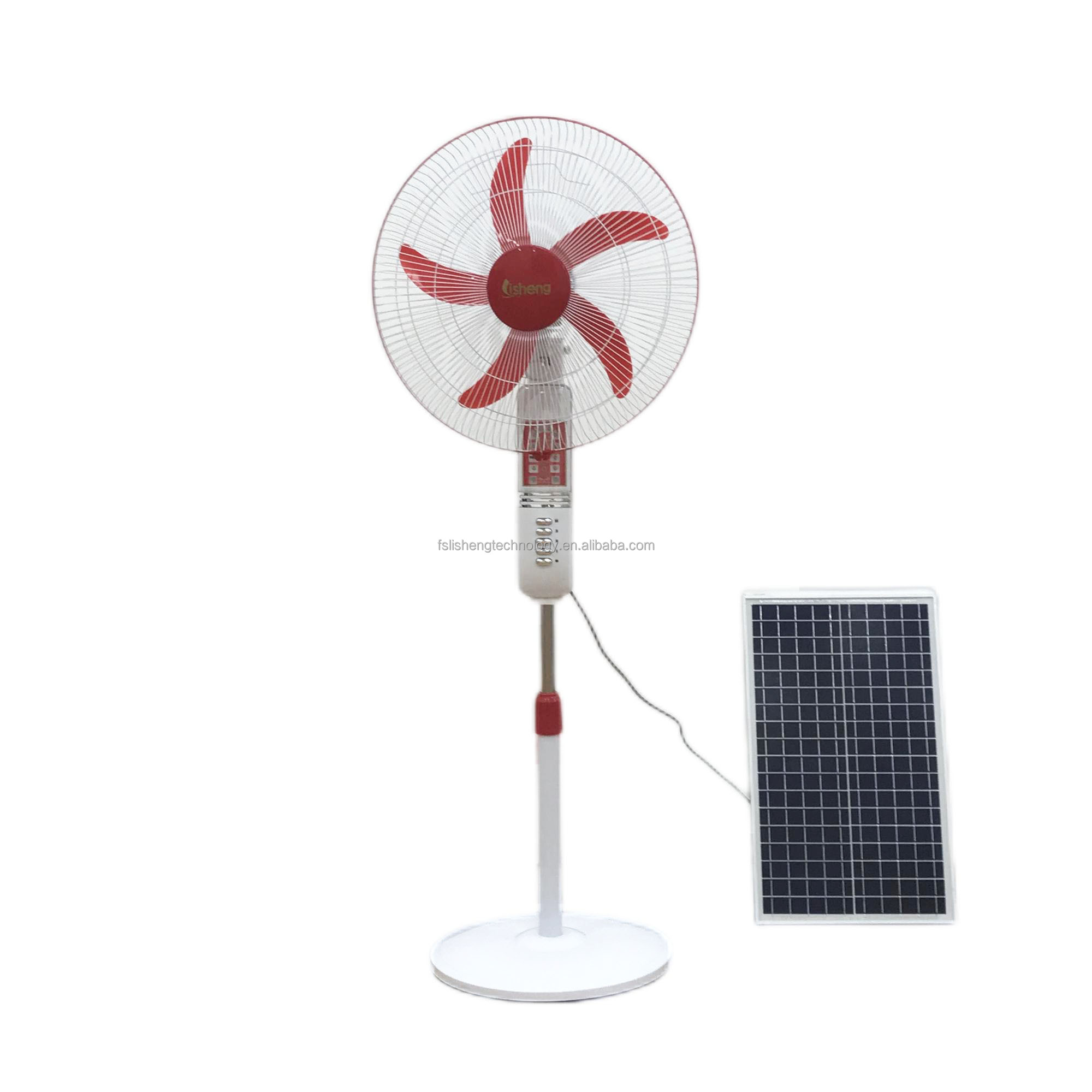 Three Adjust Speed Solar Battery Fan Rechargeable With LED Light
