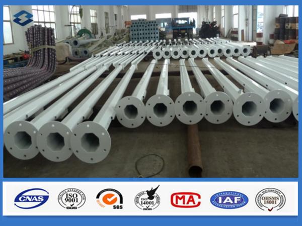 Buy cheap 3mm Thick Octagonal Galvanized White Powder Coating Street Lighting Steel Pole from wholesalers
