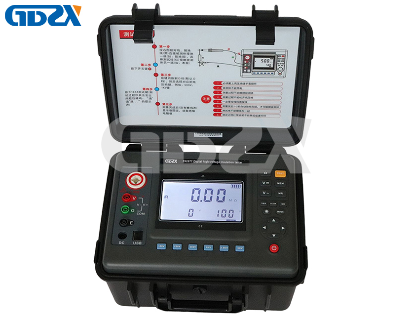 ZX2677 5KV 2000GΩ Digital Earth Insulation Tester Megger Meter With DC Current Test