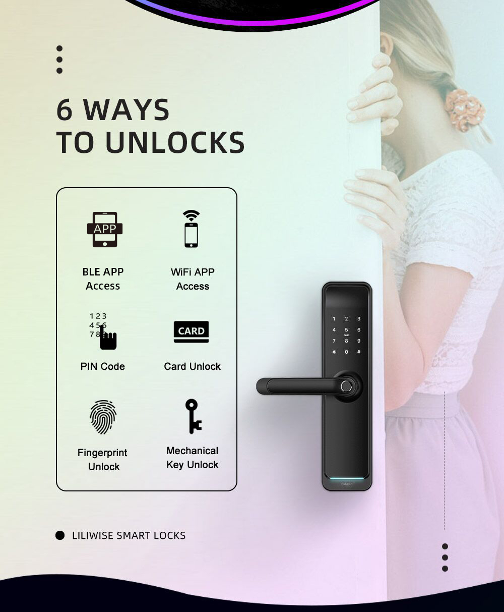 Tuya WiFi App Smart Door Lock inteligente lock fingerprint door Lock