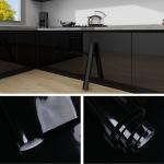 Furniture Films Modern Black High Glossy Peel Stick Wallpapers Self-Adhesive