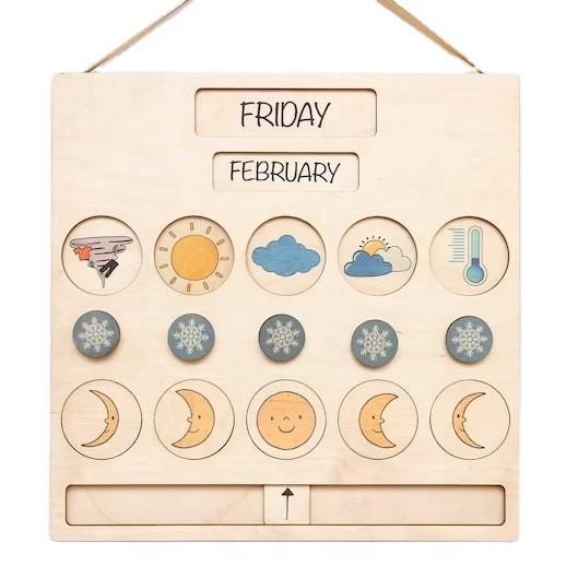 Buy cheap Weather Wooden Calendar Waldorf Learning Homeschooling Daily Calendar Chart from wholesalers