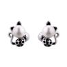 Buy cheap Unique cat shaped pearl stud earrings stainless steel piercing jewelry on hot sale from wholesalers