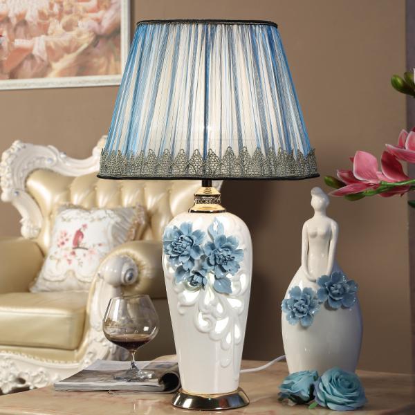 European Ceramic Table Lamp Handmade Living Room Wedding large table lamp(WH-MTB