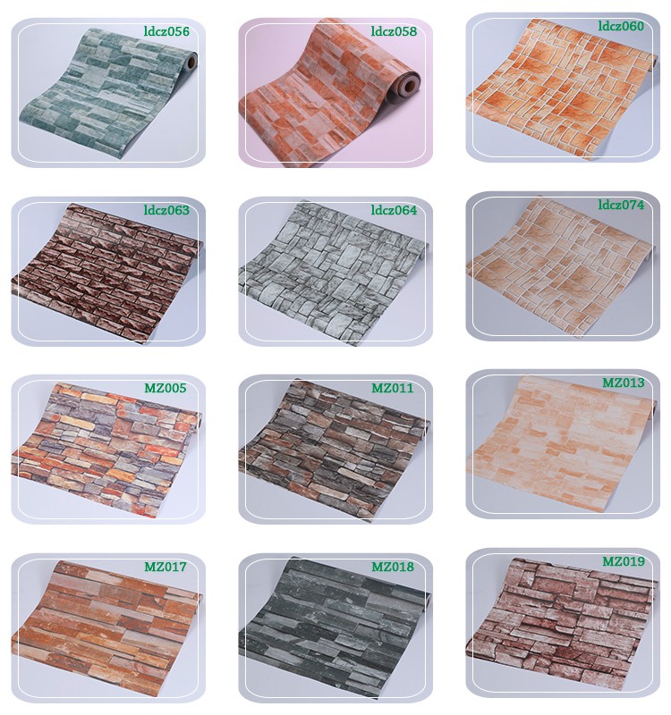 Customizable 3D Embossed Brick Wallpaper OEM 3D Brick Wall Stickers Waterproof