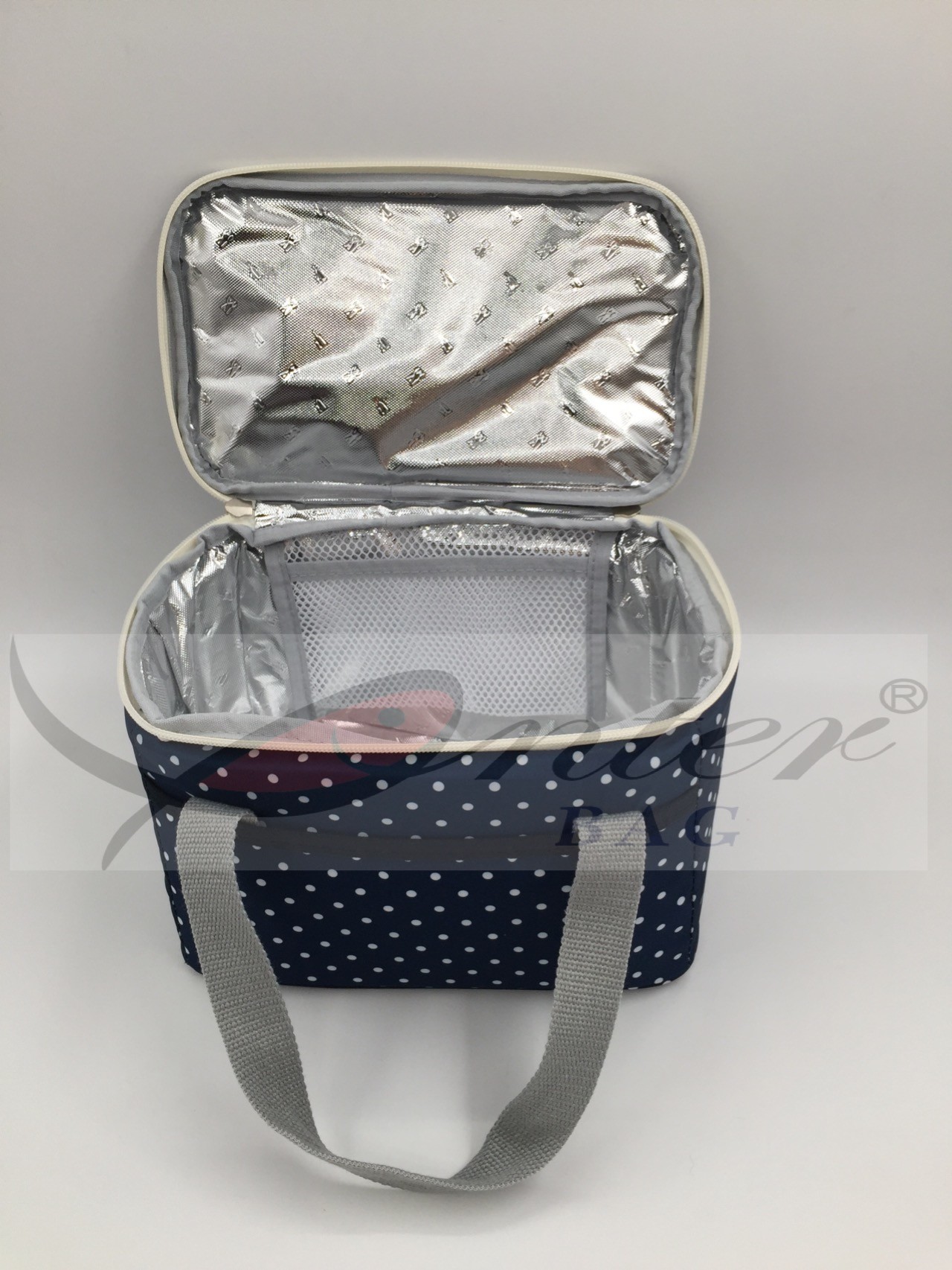 White Dots Soft Sided Insulated Cooler Bag / Insulated Neoprene Lunch Bag For Adults