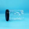 Buy cheap Clear Dried Fruit And Nuts Square PET Plastic Grip Jars With Black Flat Lids from wholesalers