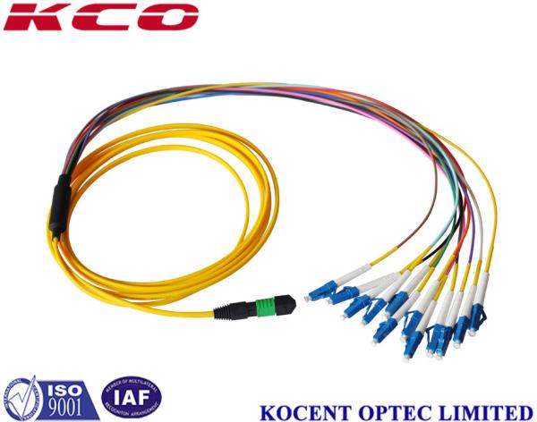 Buy cheap Single Mode Breakout Fiber Optic Cable MPO/APC To 12 LC/UPC OS2 G652D 2.0mm PVC from wholesalers