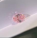Fancy Pink CVD Lab Grown Synthetic Diamond 2.89ct Oval Shape IGI Certified