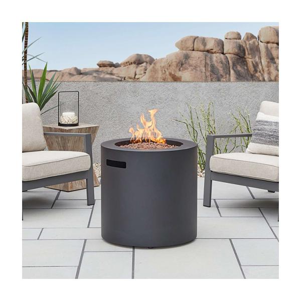 24"L x 24"W x 23.5"H AJUNION Round Steel Propane Gas Fire Pit for Outdoor
