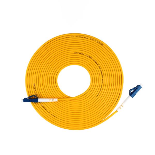 Indoor SM G652D G657A1 G657A2 Simplex 3.0mm LC UPC Fiber Optic Cable Patch for