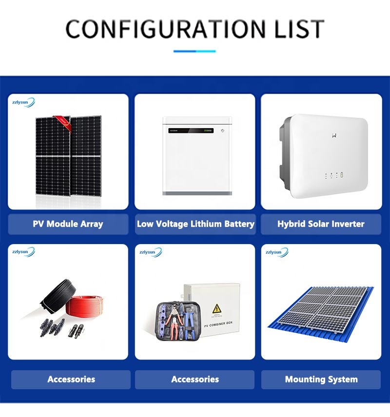 Lifepo4 Battery Solar Panel Power System 15KW 10KW Hybrid Solar Inverter