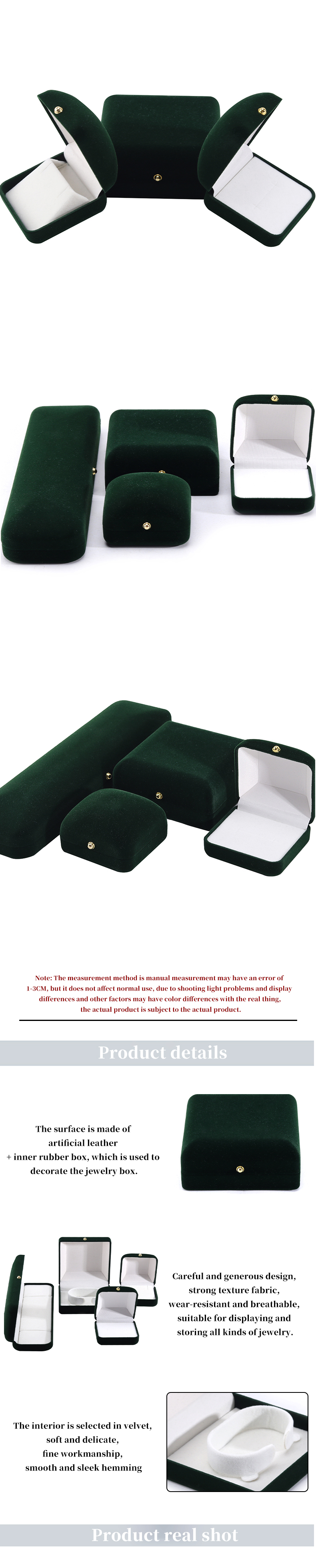 Wholesale Manufacturing Luxury handmade Jewellery Box packaging Personalized Custom logo high end Dark green Necklace Bracelet Earrings Ring Packaging