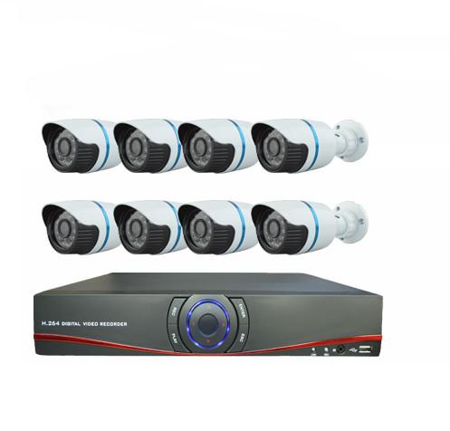 HD CMOS 1000TVL H.264 8ch AHD DVR CCTV Camera Kit 8 Waterproof Indoor Bullet