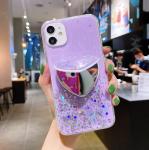 40grams Designer Cell Phone Cases Glitter With Makeup Mirror Kickstand
