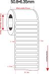 50.8x6.35mm High Temperature Adhesive Labels 1mil White Gloss Polyimide Label