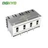 Buy cheap DGKYD24Q012DB1A1D057 Long Dual Layer 2x4 Port Shielded RJ45 Gigabit Filtered Connector with Yellow and Green LEDs from wholesalers