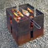 Buy cheap Pre Rusted Square Corten Steel Fire Pit And Grill Charcoal Burning from wholesalers