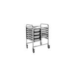 RK Bakeware China Foodservice NSF Double Line Tray Rack Trolley Stainless Steel