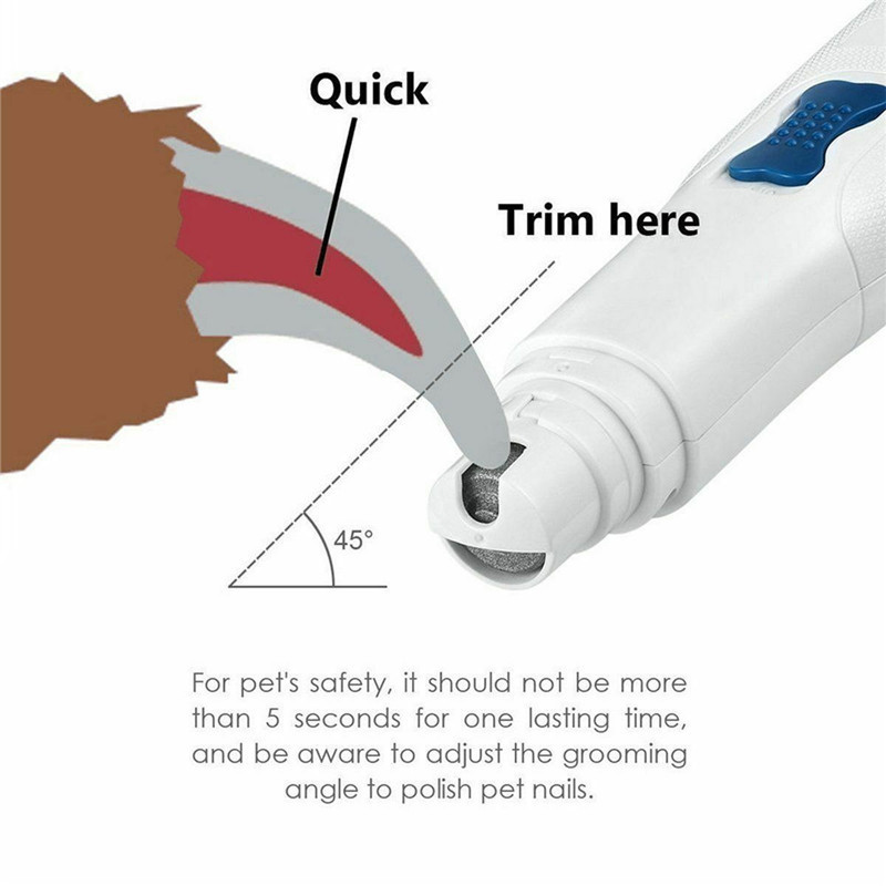 Lightweight Pet Nail Tools / Paw Nail Grinder Powerful Size 137.5 * 35 * 25mm
