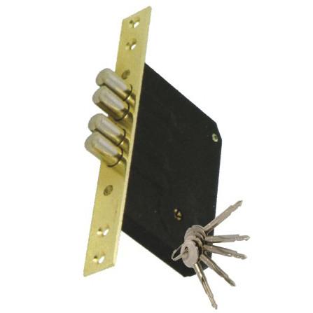 Buy cheap Black Painting Mortise Lock Body 4 Cylindrical Tongue With 5 Cross Keys from wholesalers