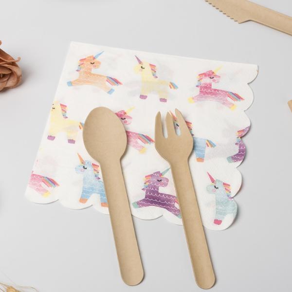 Buy cheap Dining Room Biodegradable Disposable Cutlery Festive Party Unicorn Paper Napkin from wholesalers