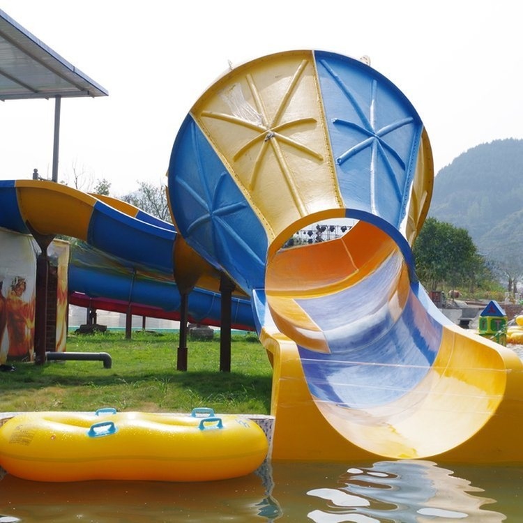 Children Small Water Park Rides Fiberglass Trumpet Slide for Swimming Pool