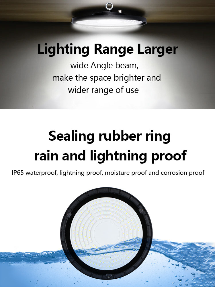 KCD Highbay Light Industrial White 100w 120w 150w 200w 300w 400w UFO LED Linear Industrial Led Round High Bay Light