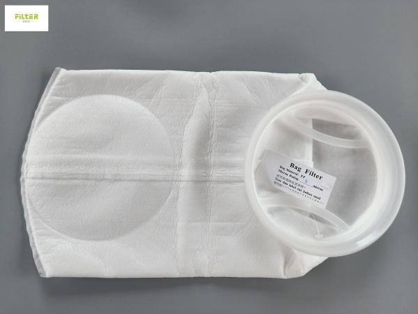 Buy cheap Water / Oil / PE Liquid Filter Bag With Plastic Ring Alkali Resistance from wholesalers