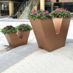 Street decoration steel luxury flower container garden planter