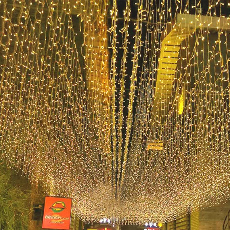 Twinkle Star LED Window Curtain String Light Wedding Party Home Garden Bedroom Outdoor Indoor Wall Decorations Warm Normal White