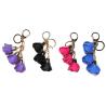 Buy cheap Black 36g Leather Rose Keychain , Hand Stitched Promotional Leather Keyrings from wholesalers