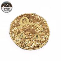 Buy cheap Emoji Totem Reverse Sequin Patch Golden Round Special Design 19*19CM Size product
