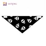 BSCI Halloween Dog Bandanas Fashionable Soft Triangle Bibs Scarf with Skull