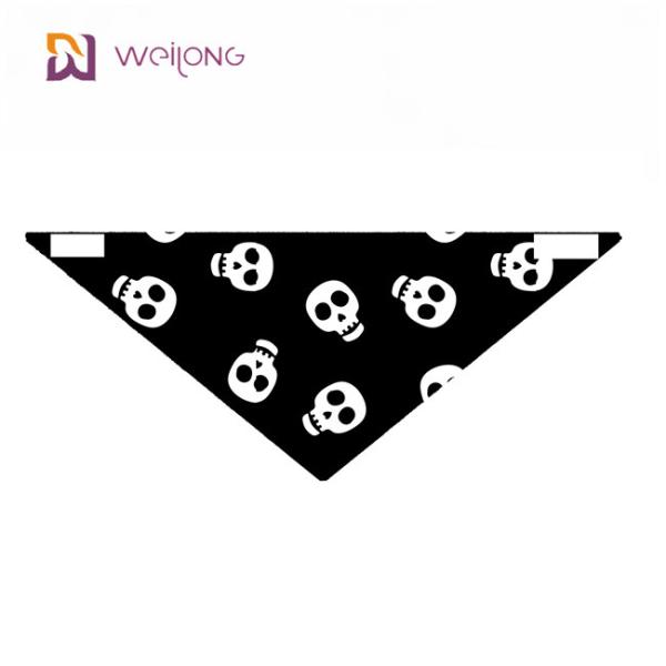 Buy cheap BSCI Halloween Dog Bandanas Fashionable Soft Triangle Bibs Scarf with Skull Pattern from wholesalers