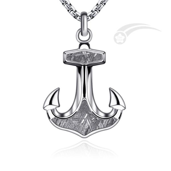 Buy cheap Shiny Muonionalusta Iron Meteorite Anchor Pendant Necklace For Men from wholesalers
