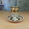 Buy cheap 100ml Gold Drawing Glass Cup And Saucer Set Arabic Style from wholesalers