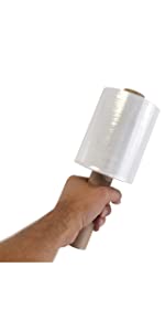 IDL Packaging 5" x 1000' Hand Bundling Stretch Film With Handle, Clear